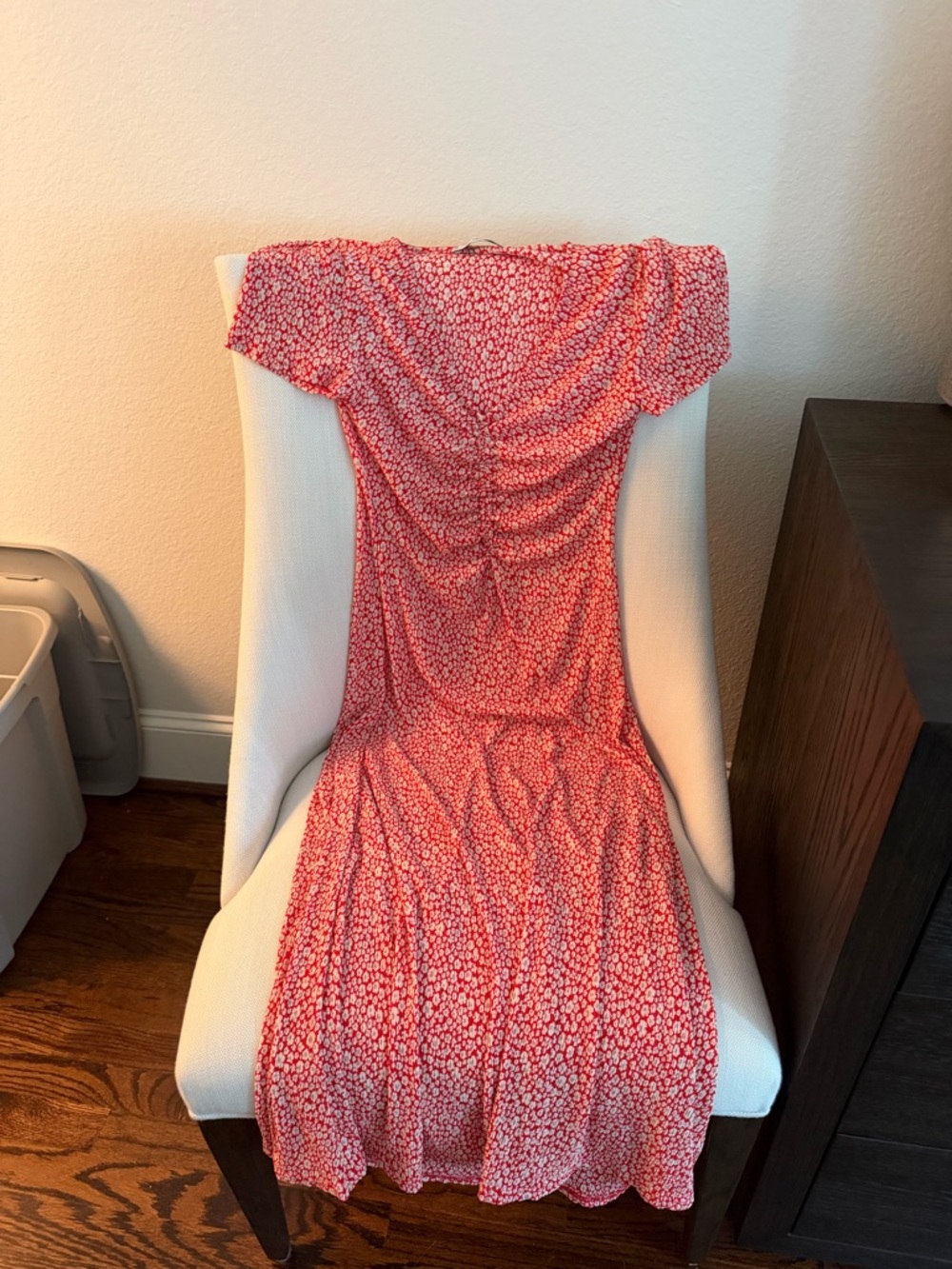 Mango can be maternity Red Floral Short-Sleeve Midi Dress